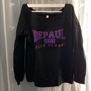 Off the shoulder sparkle DePaul Demons 2018
